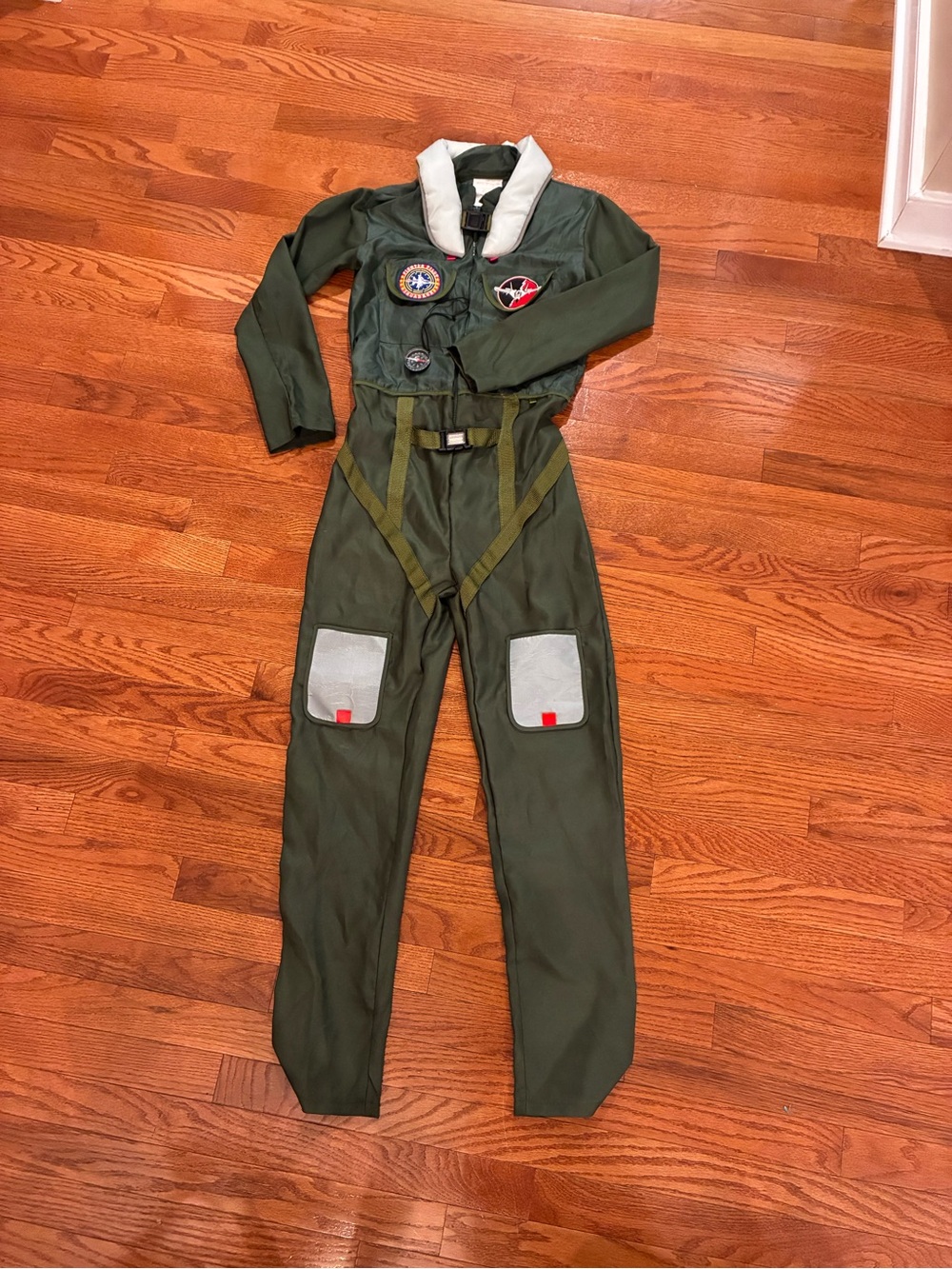 Target Kids Green Pilot Halloween Costume Jumpsuit with Patches Large